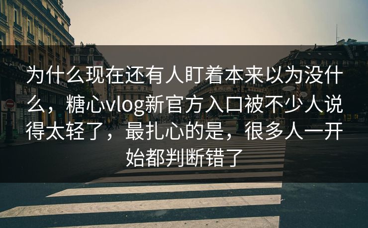 为什么现在还有人盯着本来以为没什么，糖心vlog新官方入口被不少人说得太轻了，最扎心的是，很多人一开始都判断错了