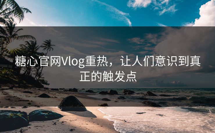 糖心官网Vlog重热，让人们意识到真正的触发点