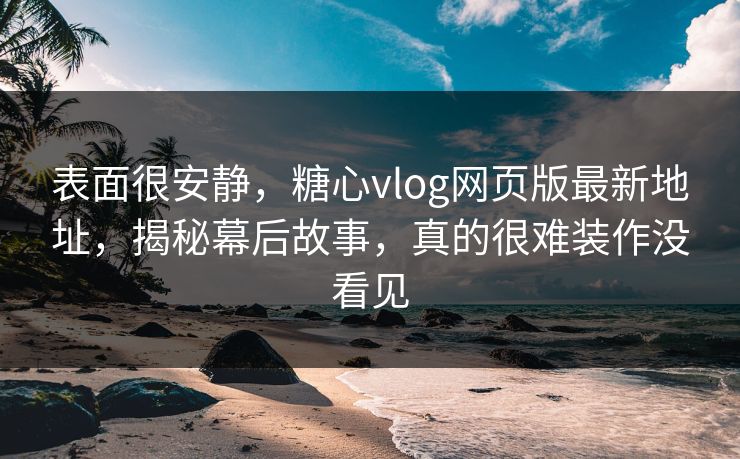 表面很安静，糖心vlog网页版最新地址，揭秘幕后故事，真的很难装作没看见