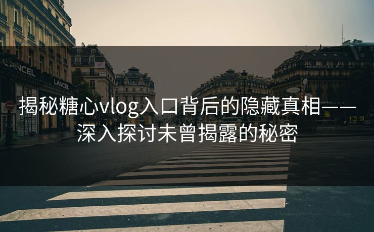 揭秘糖心vlog入口背后的隐藏真相——深入探讨未曾揭露的秘密