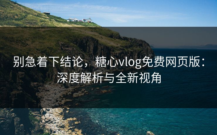 别急着下结论，糖心vlog免费网页版：深度解析与全新视角